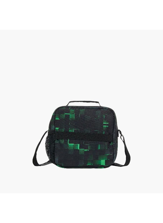 St.Right Lunch Bag-Pixel-Game-1 Cmprt-Boys (Polyester) Black \ 21X11X22 - Image 3