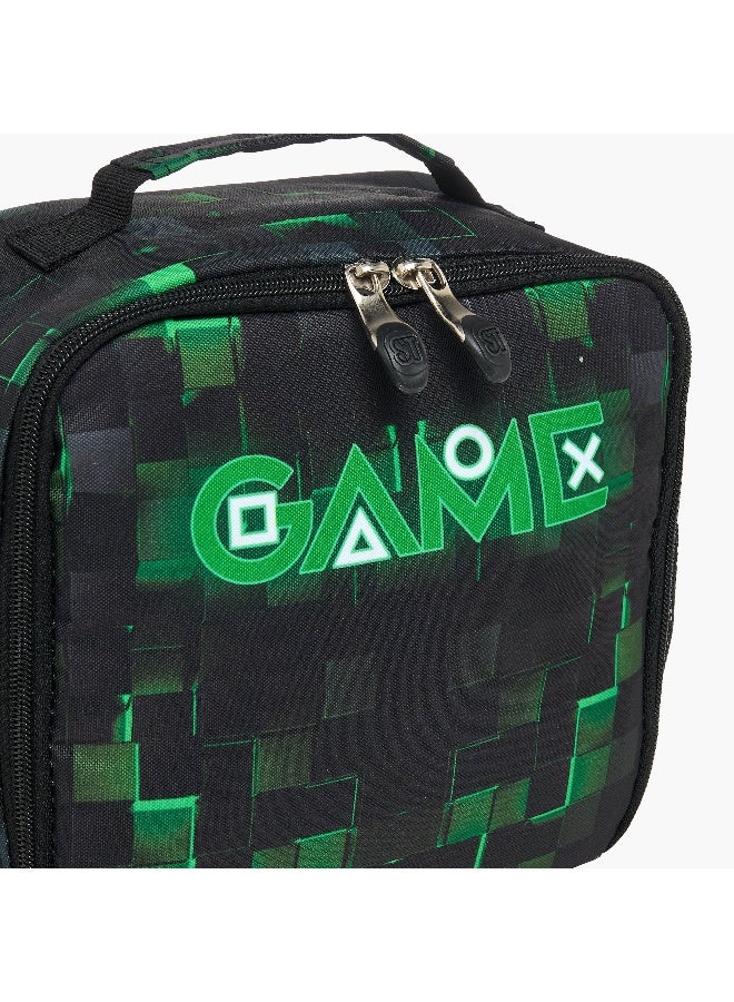 St.Right Lunch Bag-Pixel-Game-1 Cmprt-Boys (Polyester) Black \ 21X11X22 - Image 5