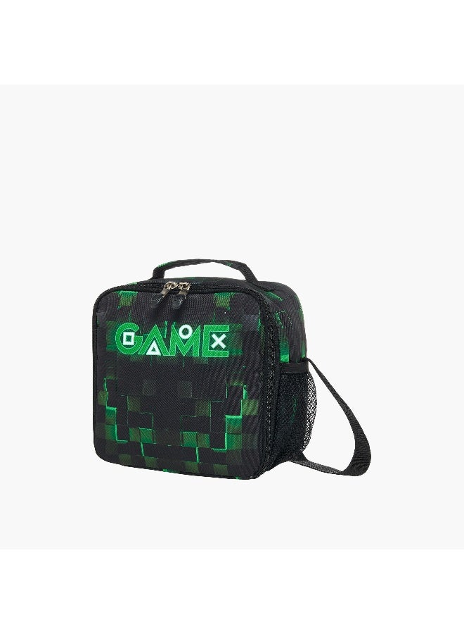 St.Right Lunch Bag-Pixel-Game-1 Cmprt-Boys (Polyester) Black \ 21X11X22 - Image 2