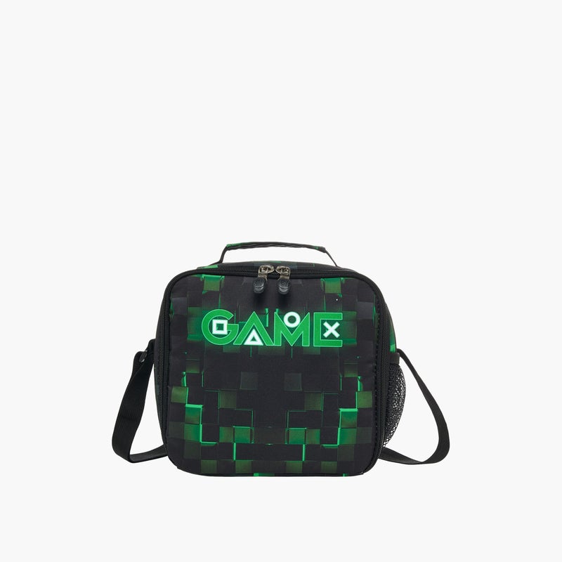 St.Right Lunch Bag-Pixel-Game-1 Cmprt-Boys (Polyester) Black \ 21X11X22 - Image 1