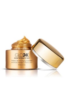 GLO24K UNLEASH THE POWER OF GOLD Glo24K Timeless Nourishing Gold Mask With 24K Gold Oxygenskin And Vitamins Ce. A Potent Formula For A Radiant Skin. 