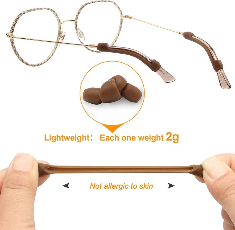 SMARTTOP Silicone Eyeglasses Temple Tips Sleeve Retainer, Anti-Slip Elastic Glasses Ear Grip Comfort Eyeglasses Retainers Behind The Ears for Reading Glasses Sunglasses - Image 5