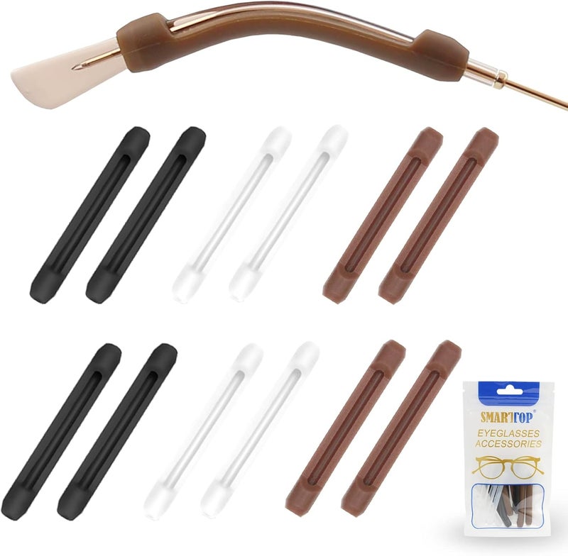 SMARTTOP Silicone Eyeglasses Temple Tips Sleeve Retainer, Anti-Slip Elastic Glasses Ear Grip Comfort Eyeglasses Retainers Behind The Ears for Reading Glasses Sunglasses - Image 1
