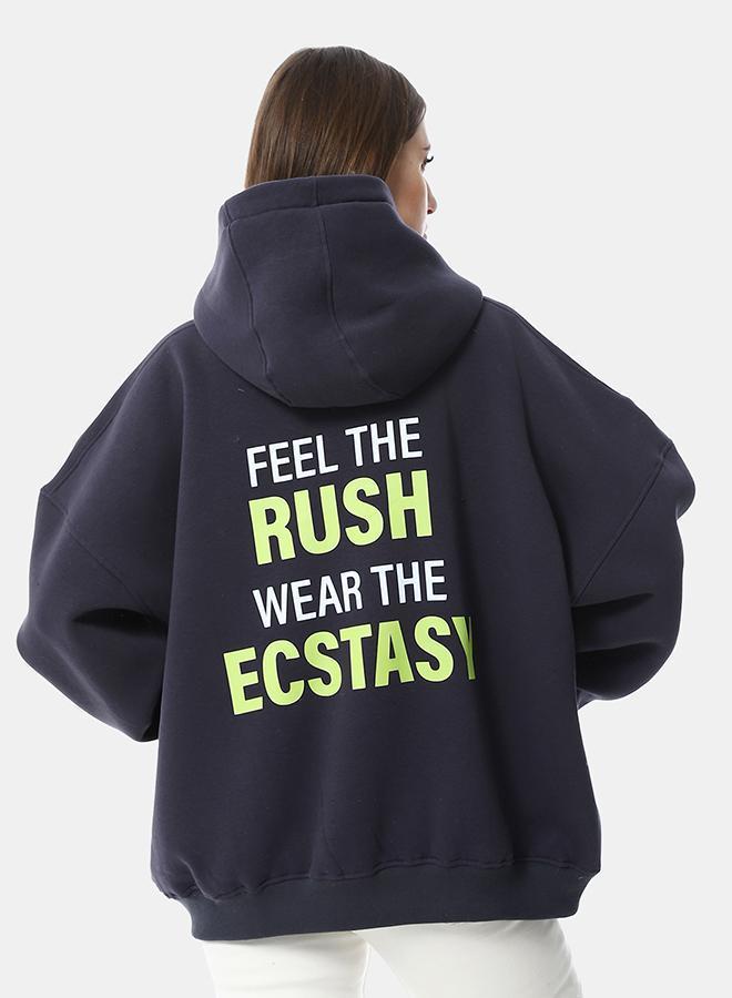 XTCY Milton oversize sweatshirt with sun print hood women - Image 3