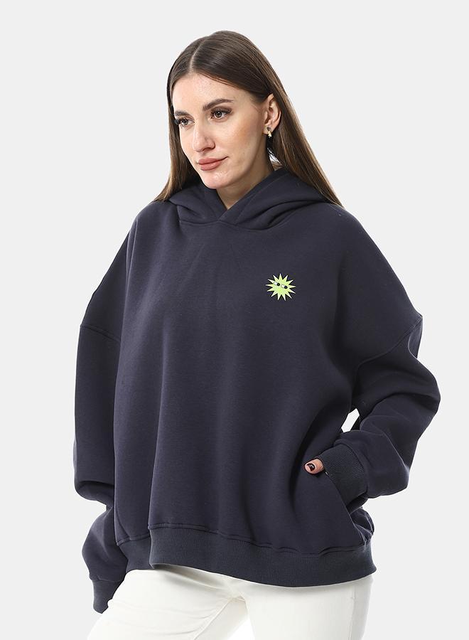 XTCY Milton oversize sweatshirt with sun print hood women - Image 2