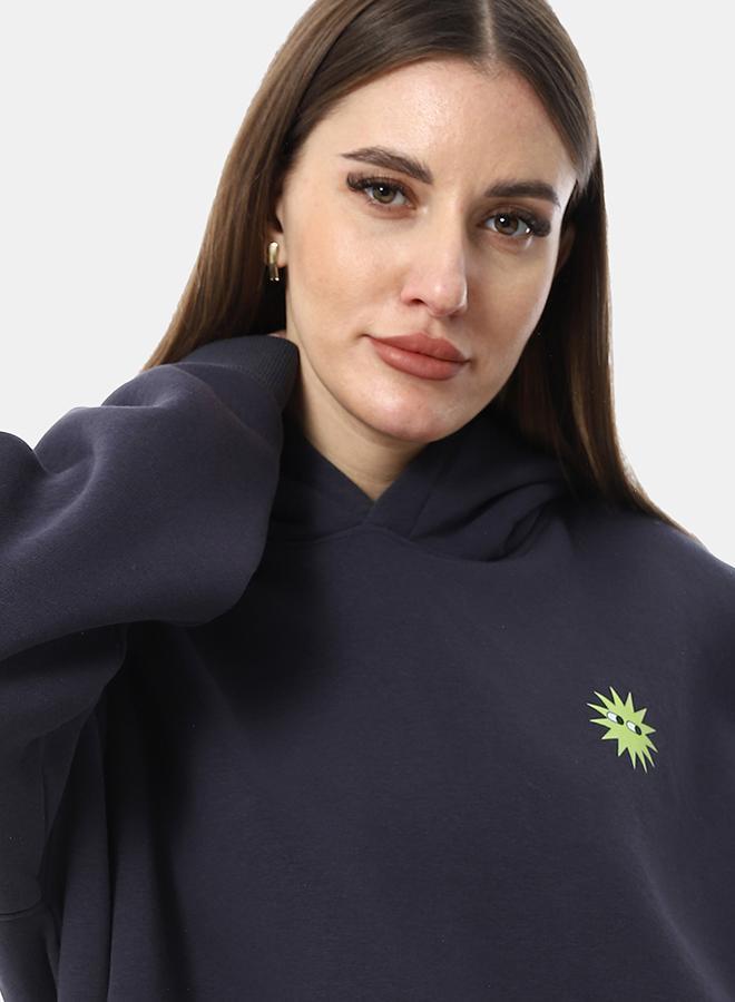 XTCY Milton oversize sweatshirt with sun print hood women - Image 4