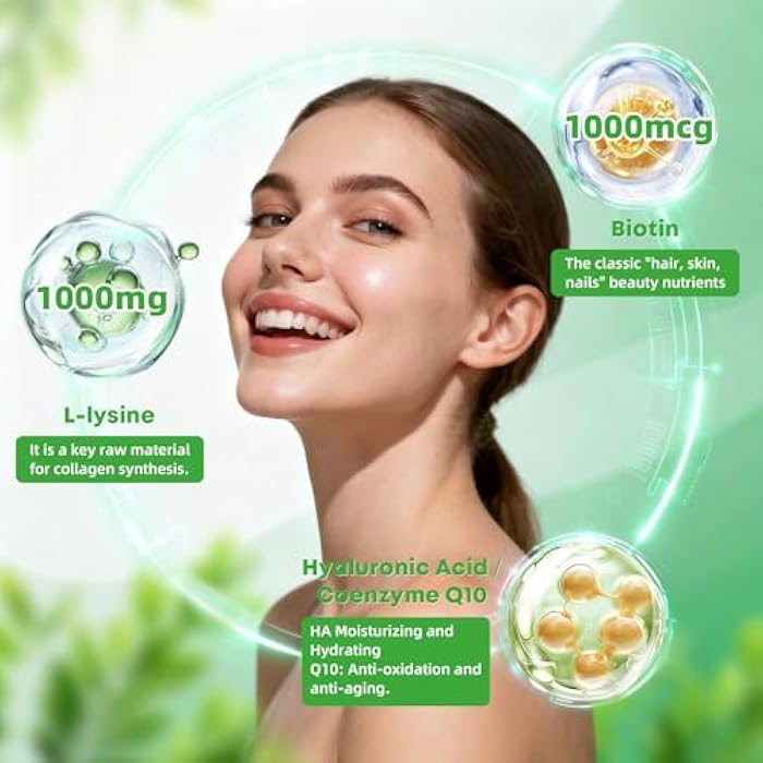 BIYODE L-Lysine Gummies with 1000mg: Lip & Skin Wellness with Vitamin C Zinc CoQ10 Hyaluronic Acid Sugar-Free Vegan Pectin Non-GMO Natural Watermelon Flavor 60 Gummies 30-Day Supply - Image 4