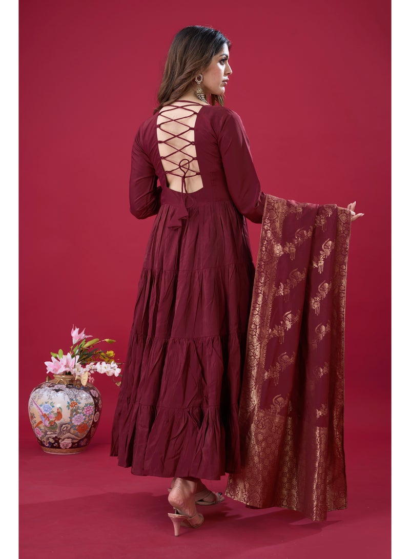 Super Asian Designer Party Wear Look Full Heavy Embroidery Sequence Work Gown with Fully stitched and Dupatta Ready to Wear Collection - Image 3