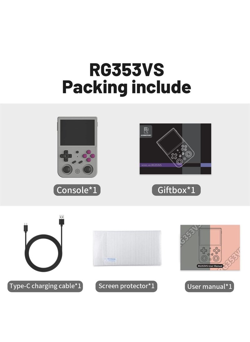 RG353VS Retro Handheld Game Linux System, RG3566 3.5 inch IPS Screen, with 64G TF Card Pre-Installed 4452 Games, Supports 5G WiFi 4.2 Bluetooth Online Fighting, Streaming and HDMI (Grey) - pzsku/Z7A39613569EABB320179Z/45/_/1691750051/1cfa40fb-4edc-497b-8914-38f87c54238f