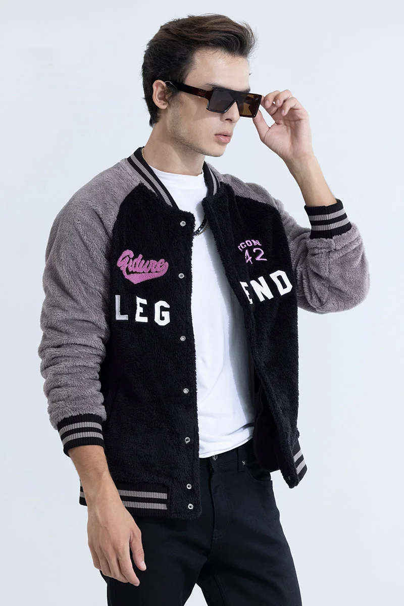 سنيتش Navy Colour Blocked Raglan Sleeves Relaxed Streetwear Jacket