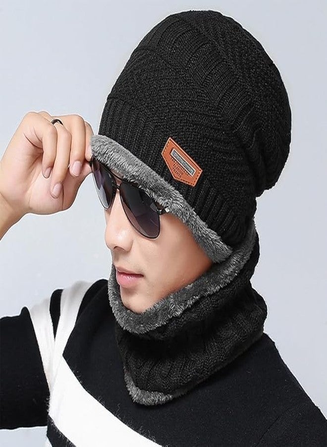 Trend wave ultra soft unisex woolen cap plus muffler scarf set for men women girl boy - Warm,snow proof -20 Degree Temperature Unisex Acrylic Woolen Combo of Beanie/Skull Cap (multi colour) - Image 2