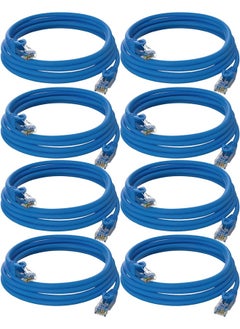 Taimi Pack of 8 Ethernet Cable 3 meter 100% Pure Copper Cable LAN Cable Internet Cable, Patch Cable and Network Cable  - Image 1