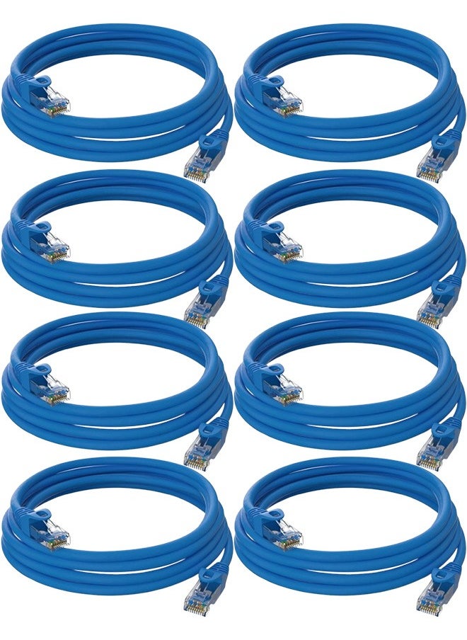 Taimi Pack of 8 Ethernet Cable 3 meter 100% Pure Copper Cable LAN Cable Internet Cable, Patch Cable and Network Cable  - Image 1
