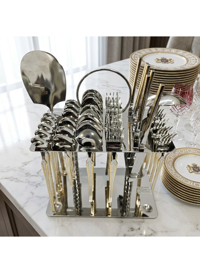 HB 38 pieces of Cutlery Set with holding stand / Stainless Steel with Gold Plated - Image 3