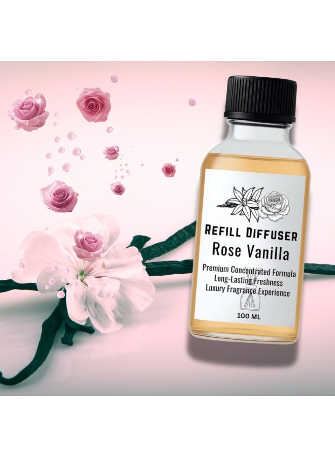 Luxury Rose Vanilla Diffuser Refill - Reed Diffusers - Room & Car Air Freshener with Long- Lasting Concentrated Fragrance - Image 1