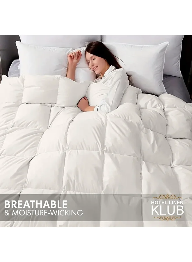 Hotel Linen Klub Hotel Linen Klub Luxury Duck Down Feather Duvet – Crafted with 100% Cotton Down Alternative Fabric and Natural Duck Down Fill for Superior Comfort, Warmth, and Breathability-Size: Single (160 x 220cm)