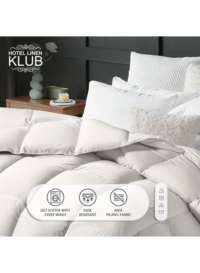 Hotel Linen Klub Hotel Linen Klub Luxury Duck Down Feather Duvet – Crafted with 100% Cotton Down Alternative Fabric and Natural Duck Down Fill for Superior Comfort, Warmth, and Breathability-Size: Single (160 x 220cm)