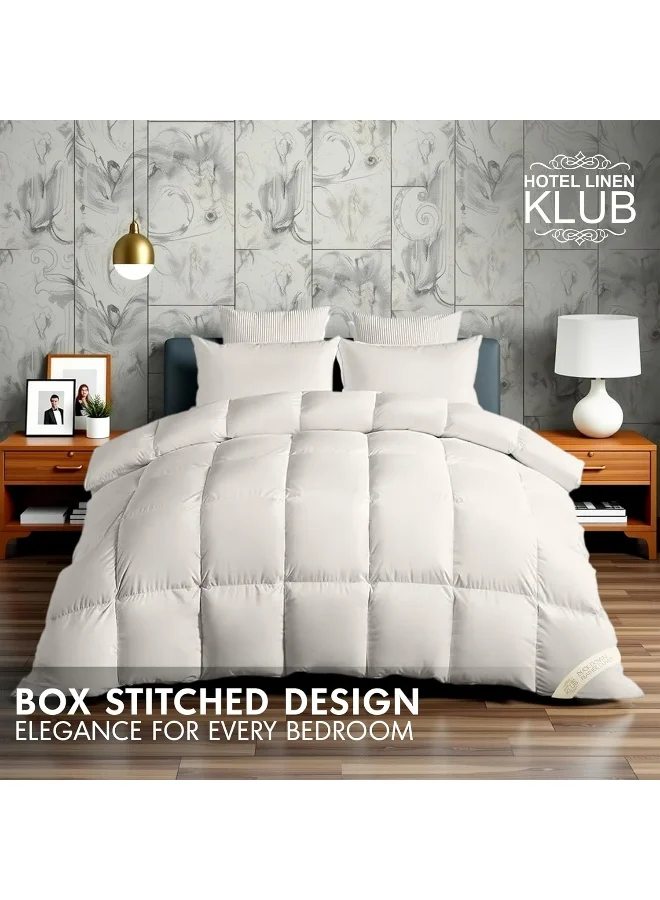 Hotel Linen Klub Hotel Linen Klub Luxury Duck Down Feather Duvet – Crafted with 100% Cotton Down Alternative Fabric and Natural Duck Down Fill for Superior Comfort, Warmth, and Breathability-Size: Single (160 x 220cm)