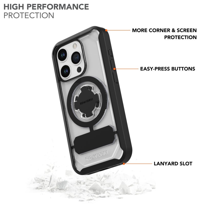 Rokform iPhone 15 Pro Case, Crystal Series Magnetic Clear Case for iPhone 15 Pro with RokLock Twist Closure, Slim Drop Tested Armor (Clear) - Image 3
