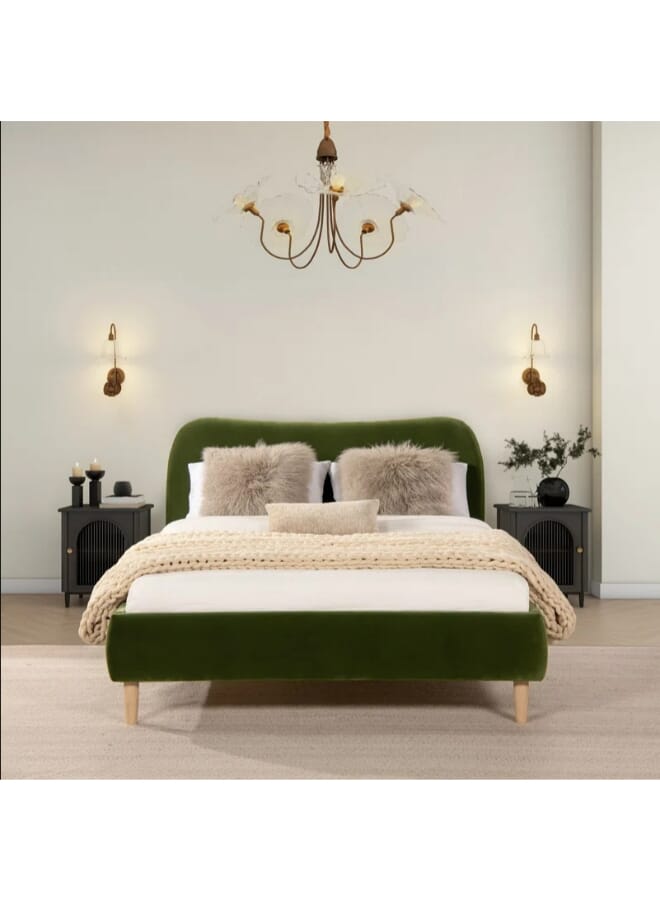 Royal Green Velvet Bed 120x200x125