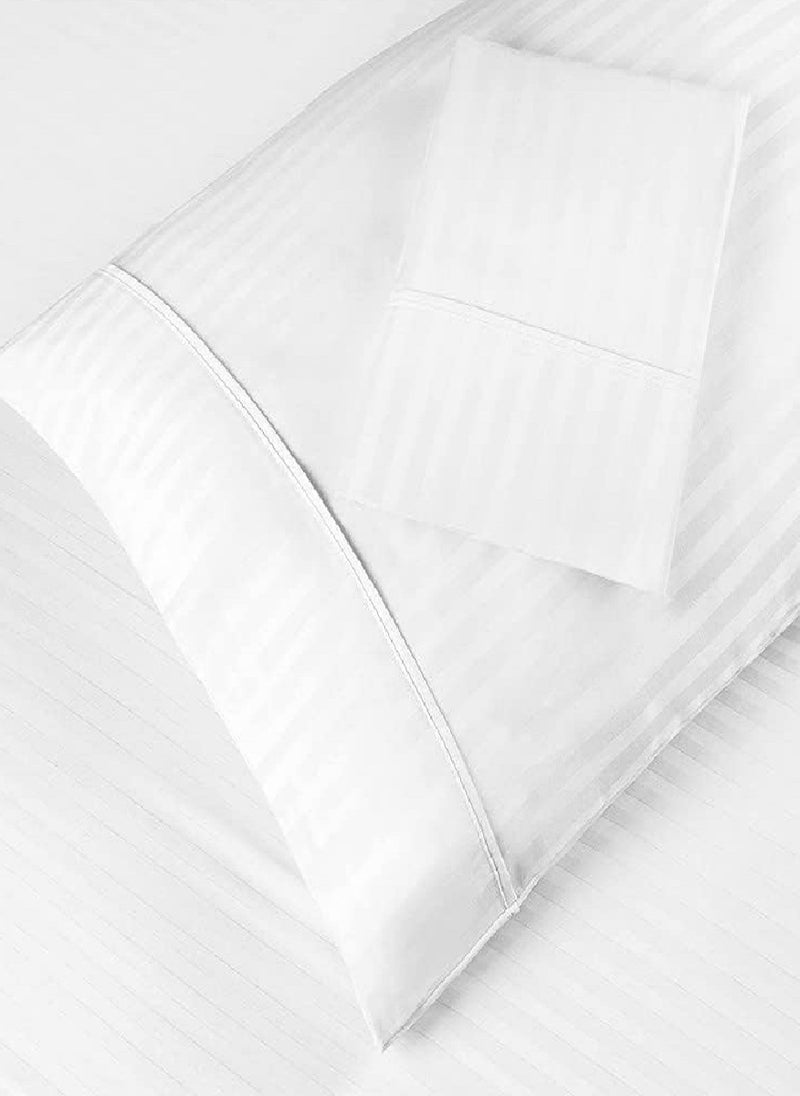 Blueberry - Cotton King Striped Fitted Elastic Pack of 3 Bedsheet 200x200+20cm - Image 1