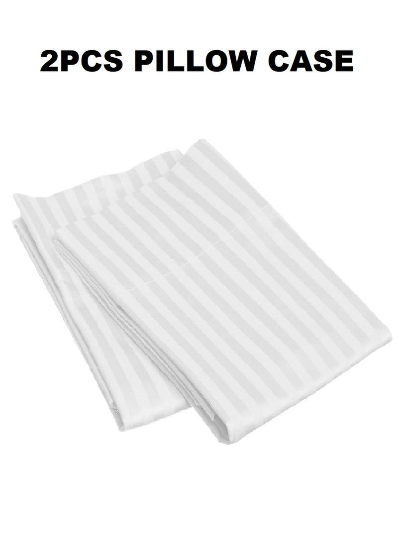 Blueberry - Cotton King Striped Fitted Elastic Pack of 3 Bedsheet 200x200+20cm - Image 1