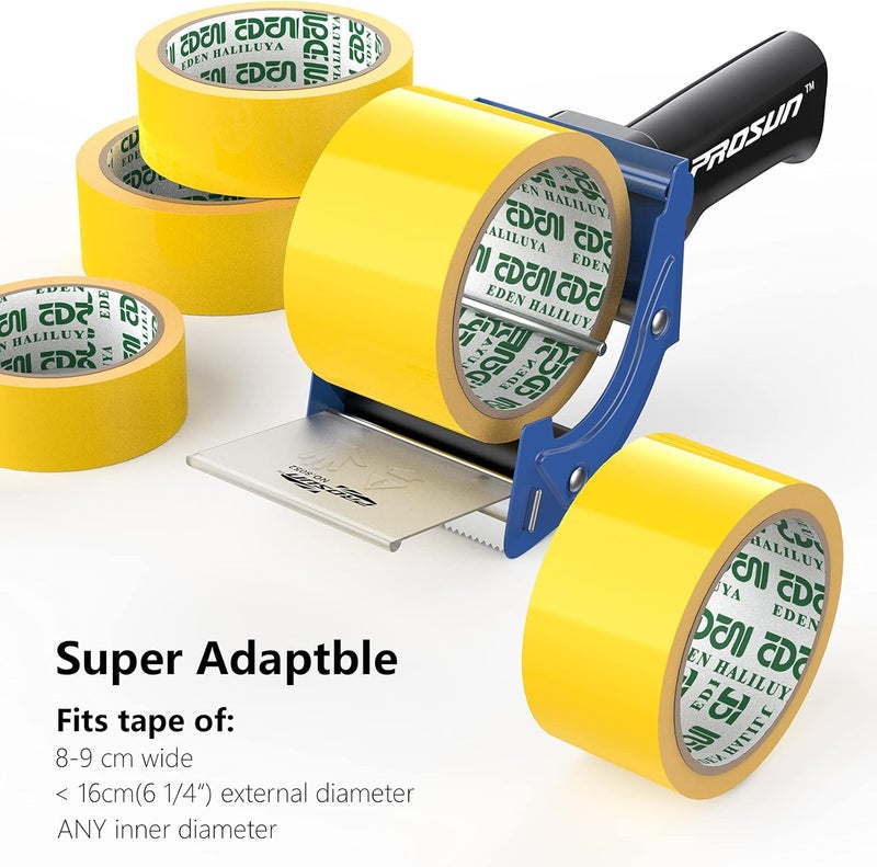 Prosun Fast Reload 3 Inch Wide Large Tape Gun Dispenser Packing Packaging Sealing Cutter (TG04-BLU) - Image 3