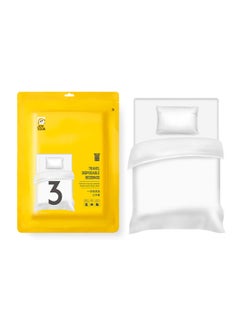 Sharpdo 3 PCS Disposable Bed Sheets Travel Sheets for Hotel, Disposable Sheets for Bed Travel Bedding Cover Portable Sheet with 1 Quilt Cover, 1 Sheet and 1 Pillowcase for Travel Business Trip Spa Hotel 200*220cm  - Image 1