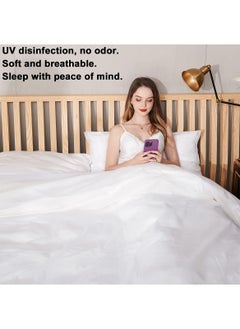 Sharpdo 3 PCS Disposable Bed Sheets Travel Sheets for Hotel, Disposable Sheets for Bed Travel Bedding Cover Portable Sheet with 1 Quilt Cover, 1 Sheet and 1 Pillowcase for Travel Business Trip Spa Hotel 200*220cm  - Image 4