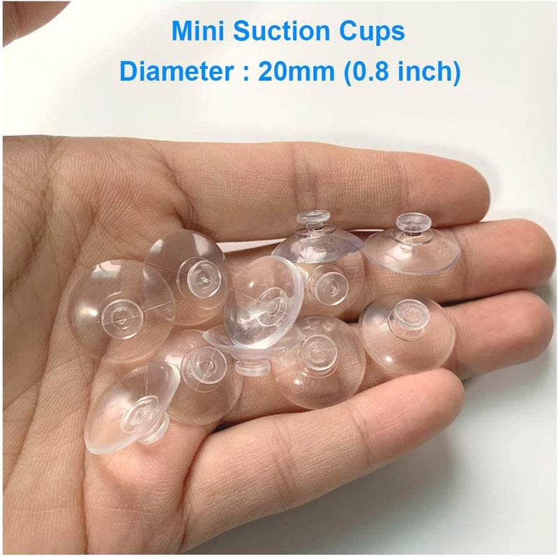 SWIUKPHE 10 Pcs Suction Cup Hooks, Removable Waterproof Stronge Powerful, 22MM Mini Suction Cups Clear Professional PVC Plastic Sucker Pads for Decoration Wall Home Bathroom and Kitchen, Car - Image 3