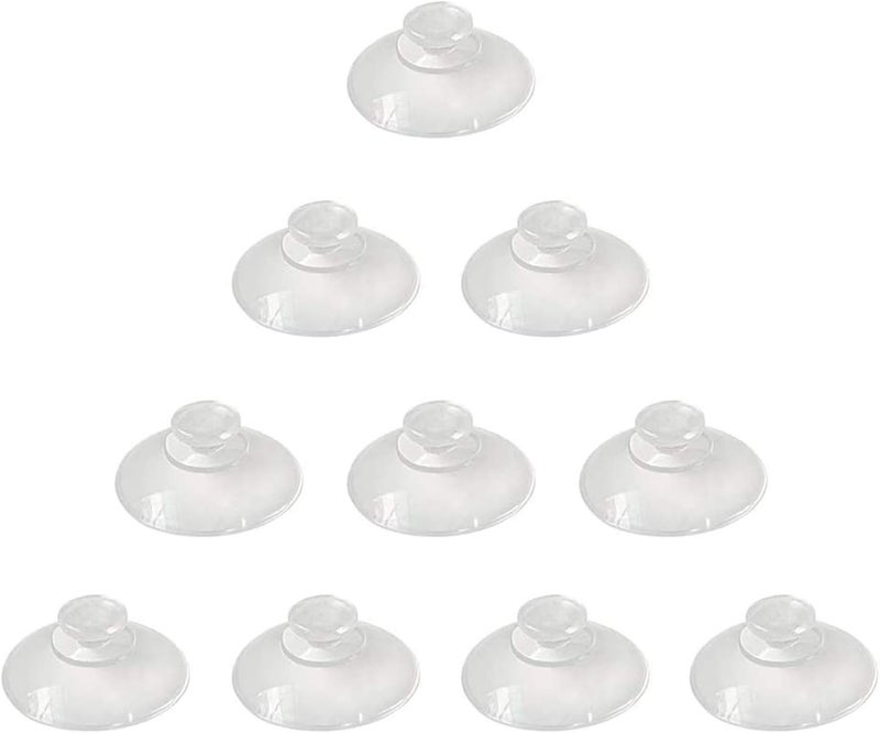 SWIUKPHE 10 Pcs Suction Cup Hooks, Removable Waterproof Stronge Powerful, 22MM Mini Suction Cups Clear Professional PVC Plastic Sucker Pads for Decoration Wall Home Bathroom and Kitchen, Car - Image 1