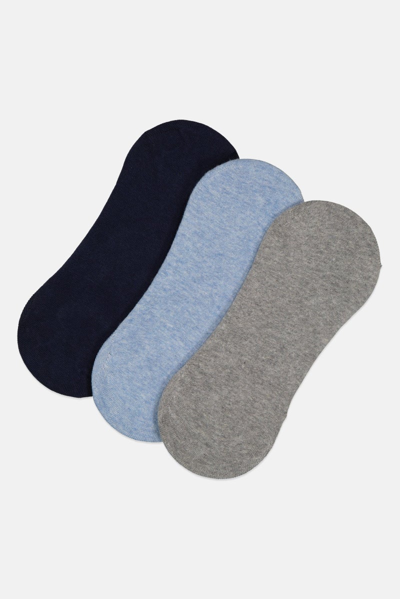 RBX Men 3 Pair Solid Ankle Socks, Multicolor  - Image 1