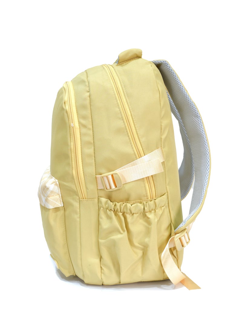 FUERCHEN High quality nylon school backpack for girls and boys, Yellow - Image 3