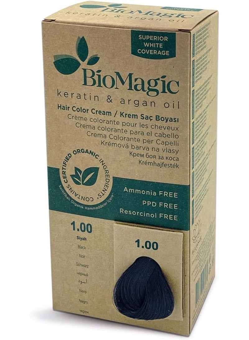 BIOMAGIC كريم صبغة شعر دائم، أسود - Image 1