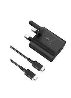 25W Charger for Samsung Phone Fast Charger for S24, S24+, S24 Ultra, S23, S23 Ultra, S22+, S22, A35, A36, A73, A72 ,A56,A55, A54, A53, A51,A16,A15,A14,A12,and Z Flip 6/6SE/5/4/3 ,Z Fold 6/5/4/3,USB C Cable and Plug Charge--Black