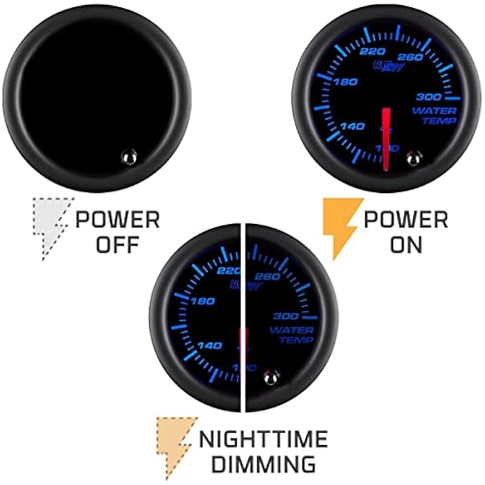 GLOWSHIFT Tinted 7 Color Water Temperature Gauge By - Image 5