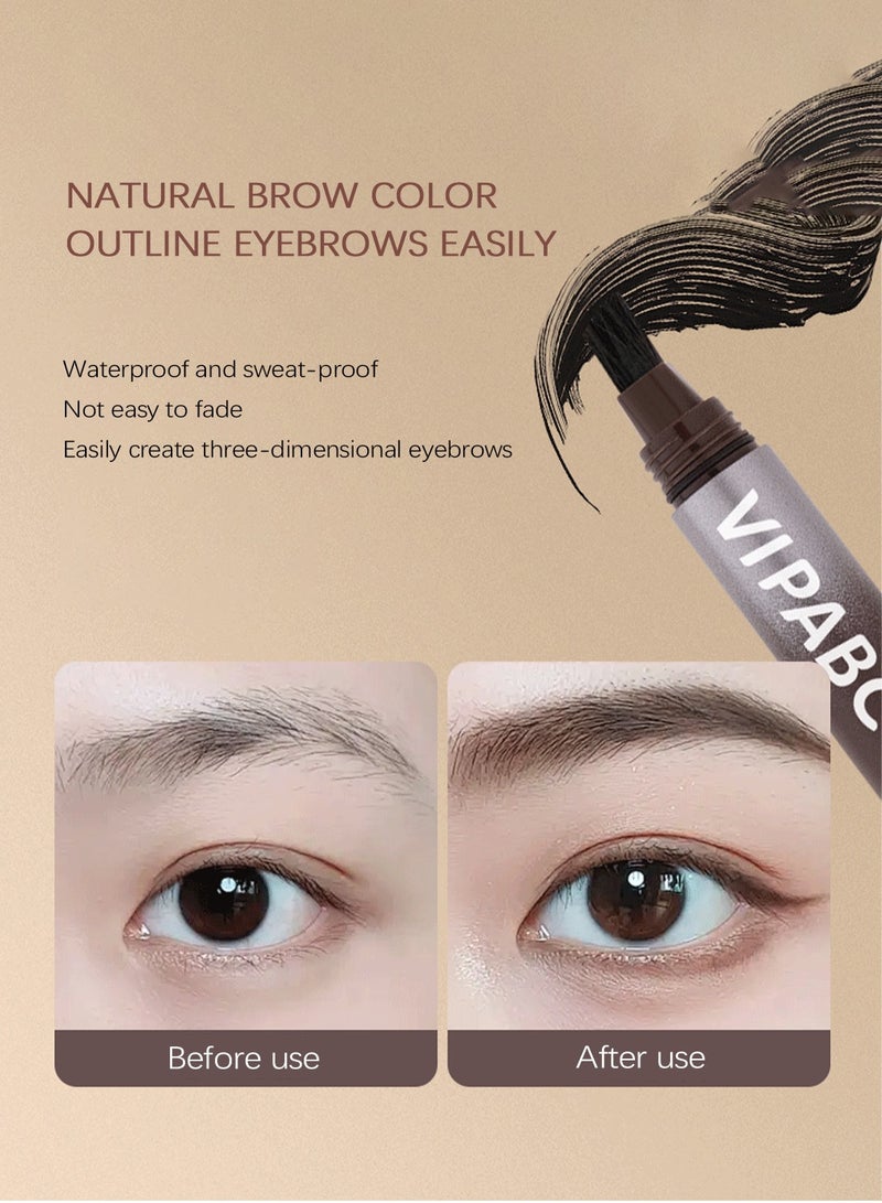 VIPABC Large Brush Eyebrow Cream 03# Dark Brown - Image 4