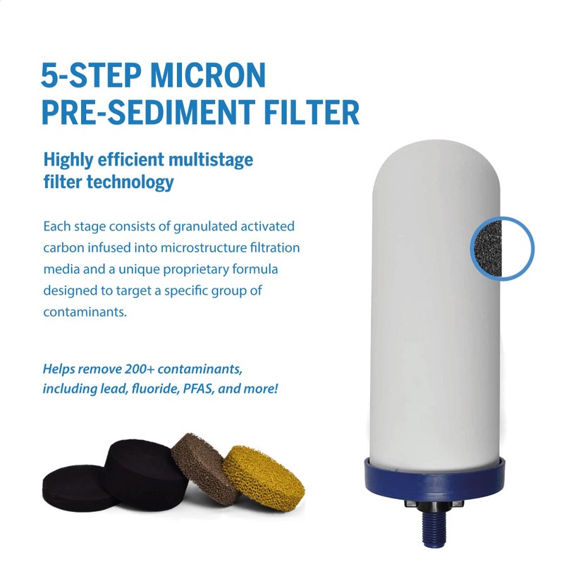 ProOne G-Series 7-Inch Gravity Filter Replacement 2-Pack - Universally Compatible with Gravity Water Filtration Systems - NSF/ANSI Certified to Reduce Lead, Microplastics, & Total PFAS (2-Pack) - Image 3