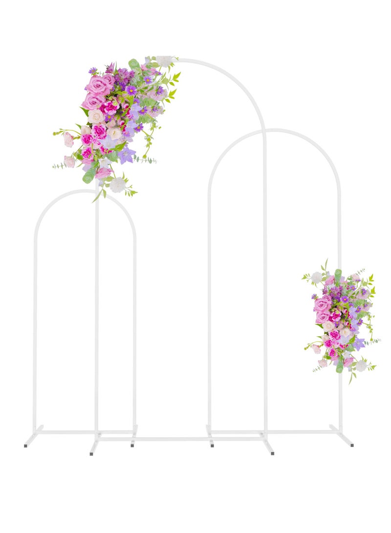 XiuWoo White Metal Arch Backdrop Stand Set of 3 Arched Door Frame 180/150/120cm for Wedding Parties Birthday Graduation Anniversary Celebration Opening Ceremony and Other Indoor Outdoor Decoration - Image 1