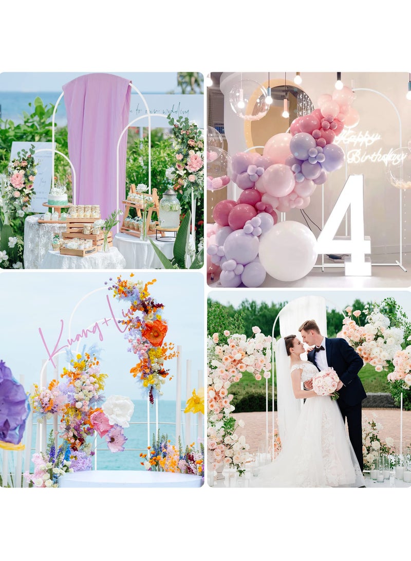 XiuWoo White Metal Arch Backdrop Stand Set of 3 Arched Door Frame 180/150/120cm for Wedding Parties Birthday Graduation Anniversary Celebration Opening Ceremony and Other Indoor Outdoor Decoration - Image 3