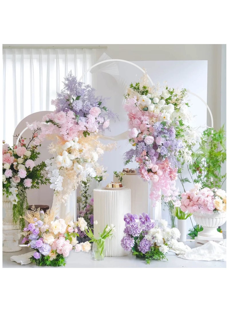 XiuWoo White Metal Arch Backdrop Stand Set of 3 Arched Door Frame 180/150/120cm for Wedding Parties Birthday Graduation Anniversary Celebration Opening Ceremony and Other Indoor Outdoor Decoration - Image 2