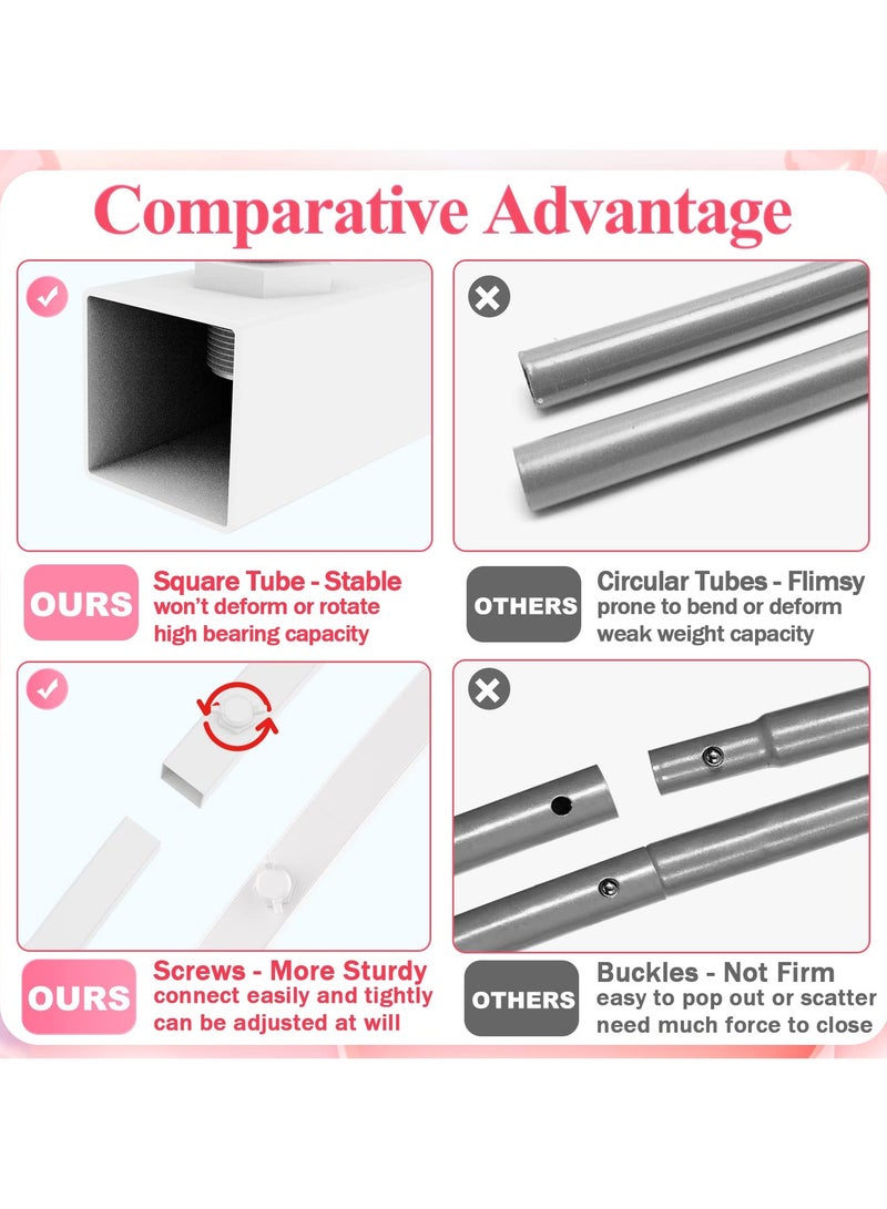 XiuWoo White Metal Arch Backdrop Stand Set of 3 Arched Door Frame 180/150/120cm for Wedding Parties Birthday Graduation Anniversary Celebration Opening Ceremony and Other Indoor Outdoor Decoration - Image 4