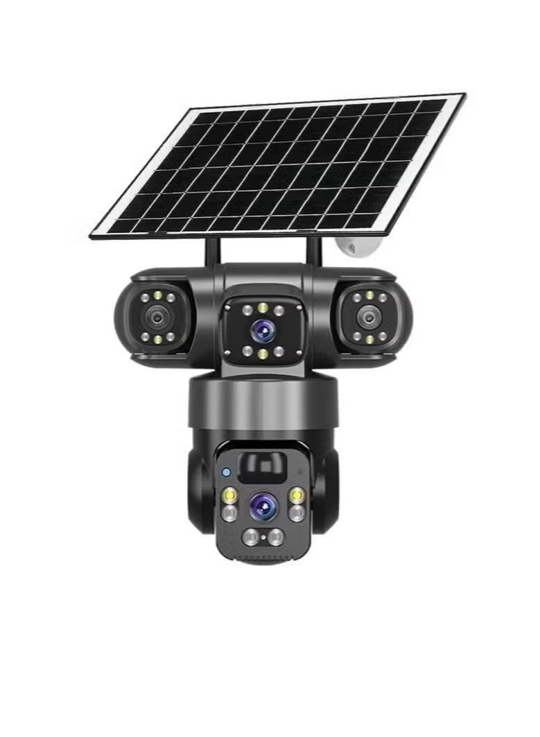 ELTRAZONE Solar-Powered Surveillance Camera with Triple Lens | 3-View Display & 4G Remote Monitoring | 6MP Ultra HD Night Vision | Smart Wireless Outdoor Security Camera with Infrared, Full Color & Motion Detection Modes | Long Battery Life | Waterproof Home Security System for 24/7 Monitoring - Image 3