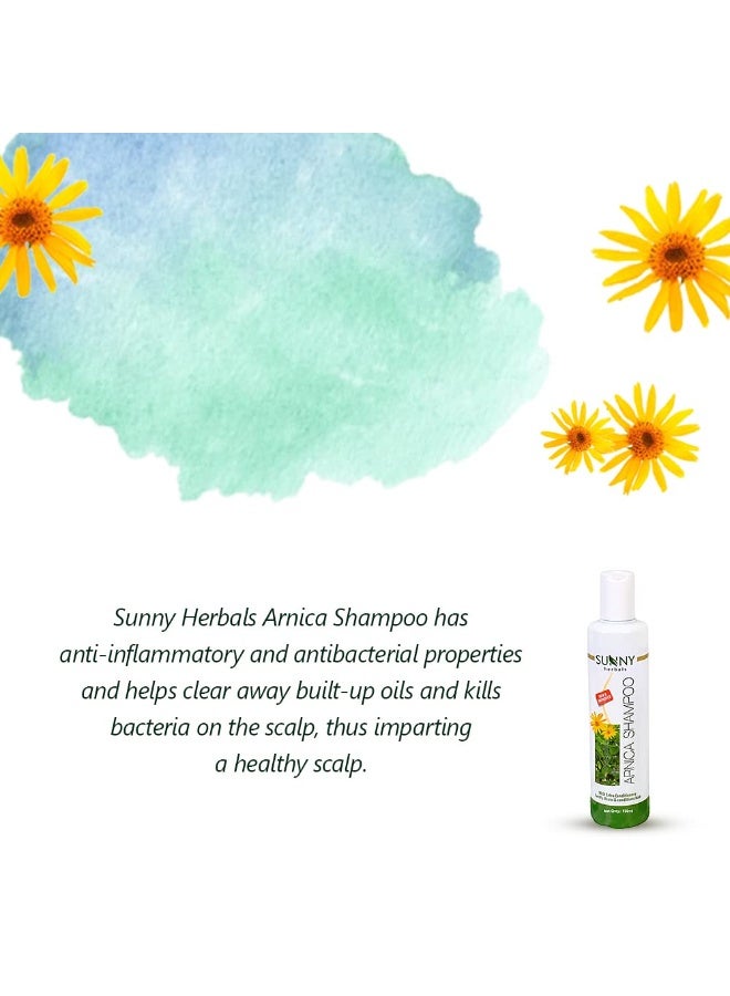 Sunny Herbals New & Improved pH Balanced Arnica Shampoo For Soft, Lustrous & Healthy Hair | Cantharis Gives Cool & Healthy Scalp | Brings Back Moisture & Shine With Fragrant Hair, 250 ml - Image 4