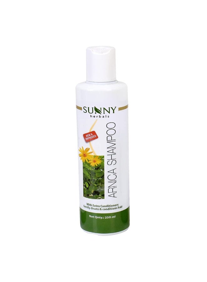 Sunny Herbals New & Improved pH Balanced Arnica Shampoo For Soft, Lustrous & Healthy Hair | Cantharis Gives Cool & Healthy Scalp | Brings Back Moisture & Shine With Fragrant Hair, 250 ml - Image 1
