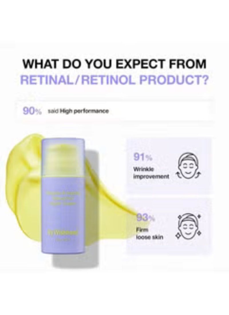 By Wishtrend - Vitamin A-mazing Bakuchiol Night Cream, Retinal moisturizer to start well-aging, Retinol, Night treatment for fine line, saggy, dry skin for sensitive skin, 1.05 oz, 30g - Image 1
