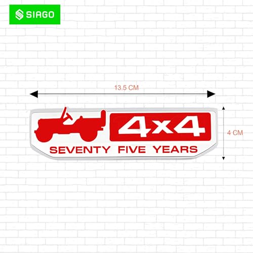 SIAGO SIA262 Premium 4x4 Seventy Five Years Metal Car Sticker - Durable & Stylish Auto Emblem for Vehicles - Customizable Designs - Easy Installation - Weather-Resistant & Long-Lasting - Image 2