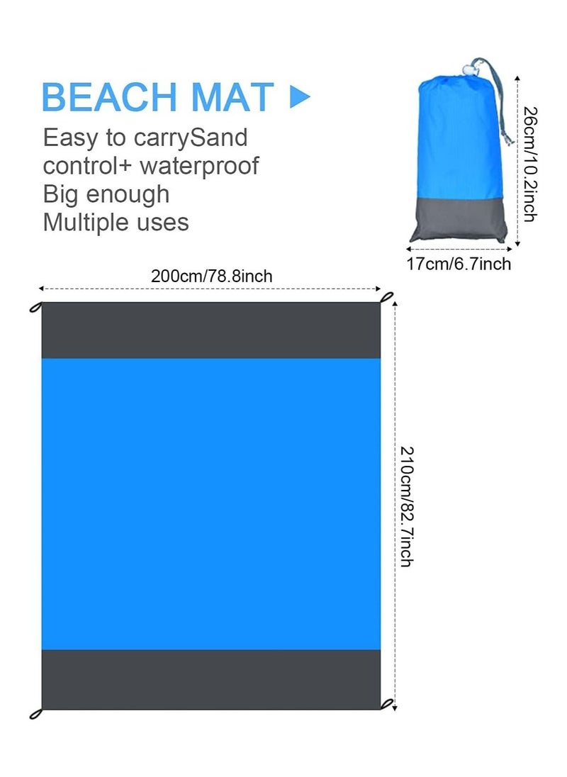 BLOOMING TIME - Sand Free Beach Mat Quick Drying Ripstop Nylon Compact Outdoor Blanket Best Proof Picnic for Travel Camping Hiking - Image 1