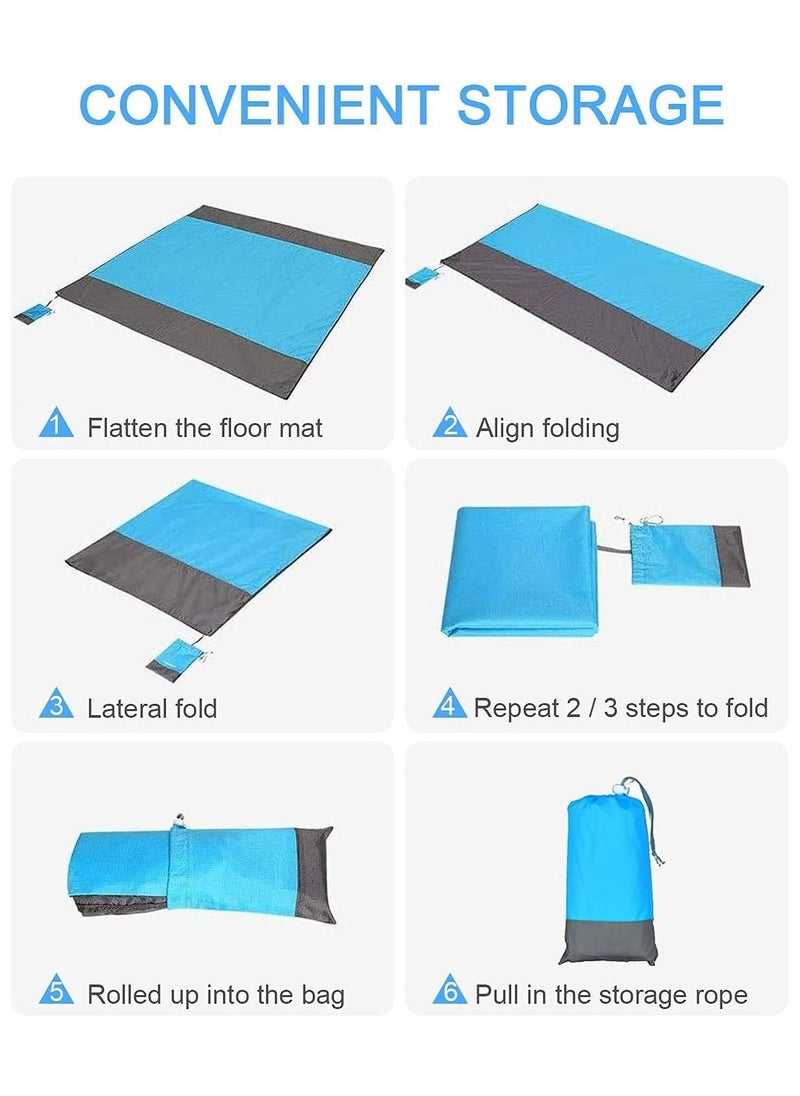 BLOOMING TIME - Sand Free Beach Mat Quick Drying Ripstop Nylon Compact Outdoor Blanket Best Proof Picnic for Travel Camping Hiking - Image 1