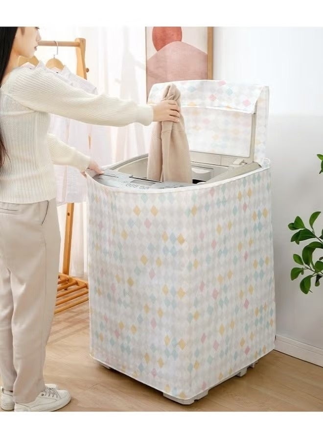 zoba Washing machine cover, PVEA fully automatic top-loading washing machine cover, top-loading dryer cover, sun-proof, waterproof and dustproof case with smooth zipper - Image 4